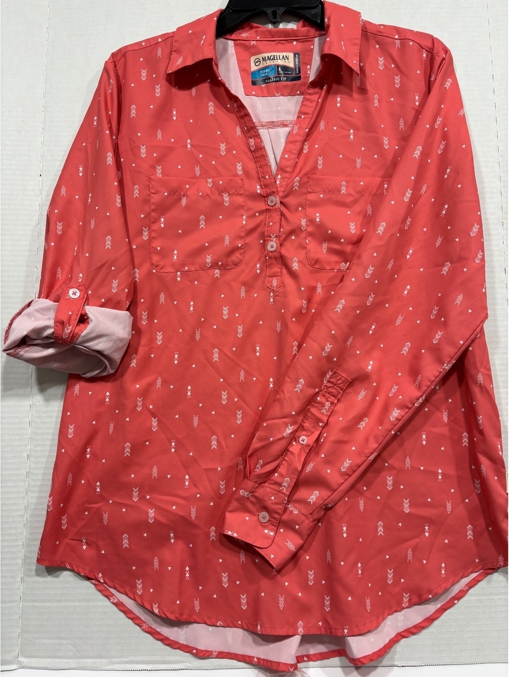 Magellan Outdoors coral printed fishing shirt